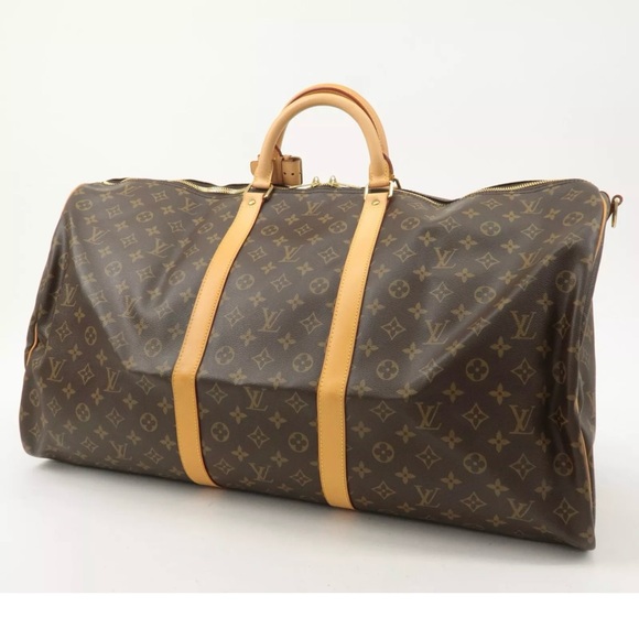 Authentic Louis Vuitton keepall 60 bandouliere travel monogram unisex with strap - Picture 2 of 11